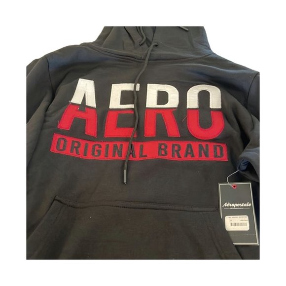 Aeropostal Big Men's Solid Logo Hoodie - Black men size 2X - Picture 3 of 6